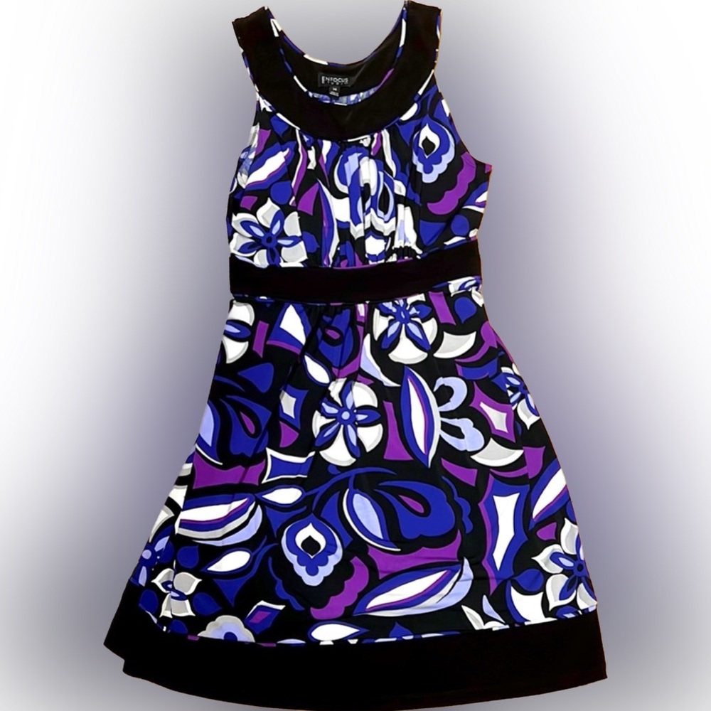 Enfocus studio sleeveless dress purple, black , white